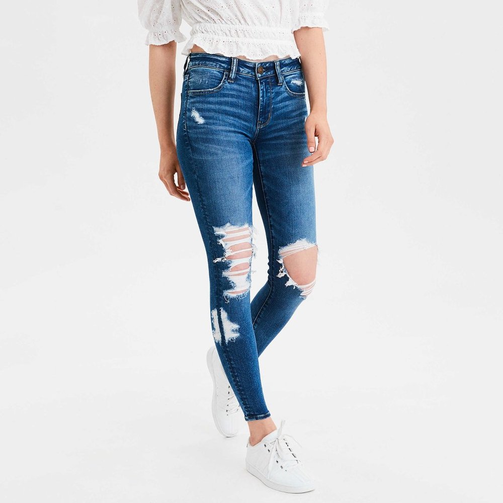 NWOT 2 X-Short AE Next Ripped High Waisted Jegging